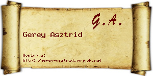 Gerey Asztrid névjegykártya